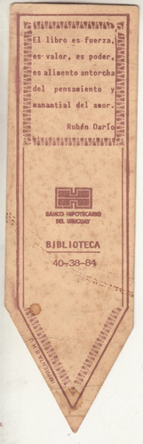 Antiguo Marcador Libros Biblioteca Banco Hipotecario Uruguay