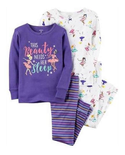 Pack X2 Pijamas Carters Algodon Bailarinas