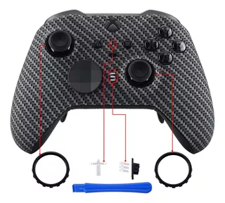 Carcasa Y Anillos Para Control Xbox One Elite Fibra Carbon