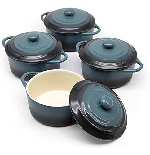 Mini Cocotte De 12 Oz, De Kook, Cazuela, Ceramica, Tapa Fa