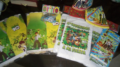 Cajitas Cotillon De Ben 10, Bolsas Piñata,chapas,invitacion