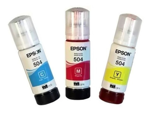 Pack X3 Colores Tinta Epson Original 504 T504 L6171 L5190 X3