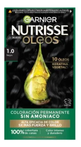 comprar Tintura Garnier Nutrisse Nutrisse Tinta Garnier Nutrisse óleos N°1.0 Negro tono n°1.0 negro para cabello