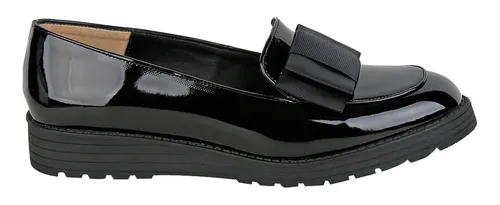 Zapato Casual Piso Mujer Negro Charol Stfashion 20303703