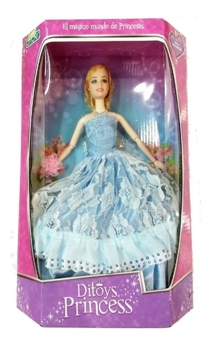 Princesa Pricess Doll Rubia Vestido Ditoys Figura 