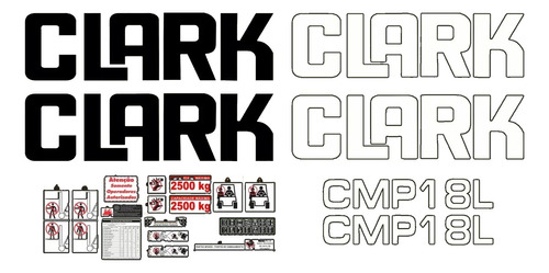Kit Adesivo Gráfico Empilhadeira Compatível Com Clark Cmp18l