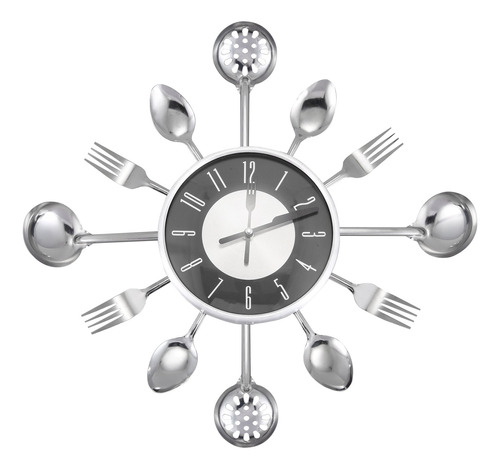 Reloj De Pared Decorativo De Metal Con Cuchara, Tenedor, Rel