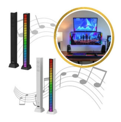 Barra Luz Audio Ritmicas Rgb 18 Cm De Altura Gammer Streamer