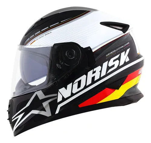 Capacete Integral Norisk FF302 Germany Preto 56 Brilhante