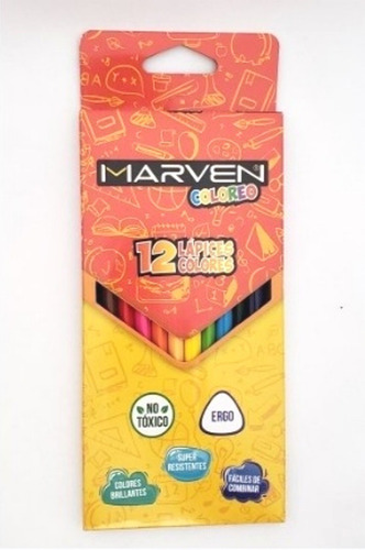 Lapices De Colores Pinturita X 12 Marven Colorear