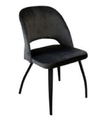 Silla De Comedor Lotus Pana Base Negra Pack 4 