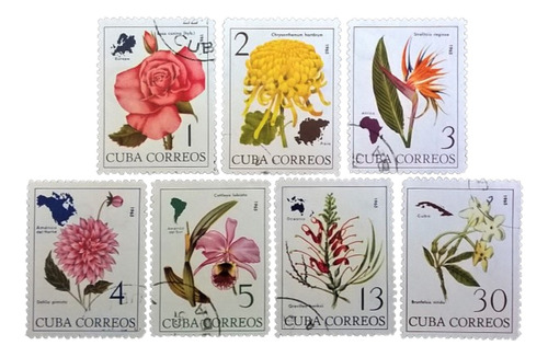 Cuba Flores, Serie Sc 973-979 Año 1965 Usada L19397