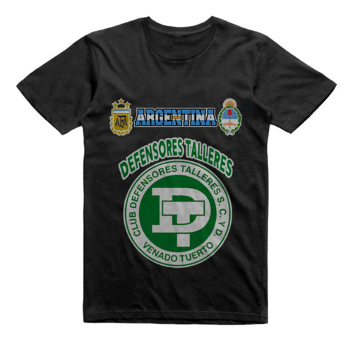 Remera Algodon Negra Defensores Talleres Venado Tuerto