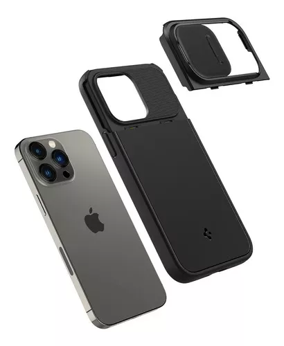 Funda Para iPhone 14 Pro Max Spigen Optik Armor Cubre Camara Color Negro