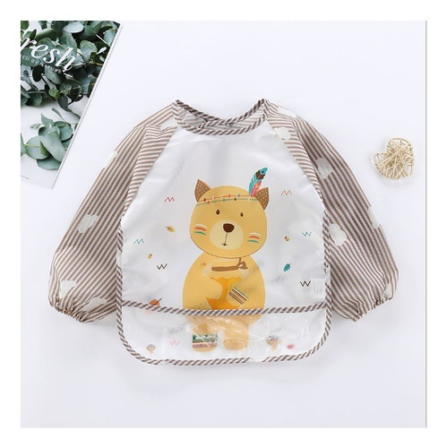 Babero Con Manga Larga Animales Little Ones, Mvd Kids