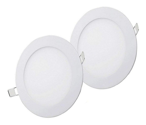 2 X Foco Led Placa Panel Circular Encajado 24 Watts / Hb Led