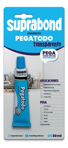 Pegamento Universal Pegatodo Transparente Suprabond 30ml