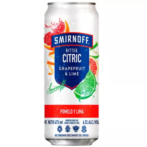Vodka Smirnoff Ice Bitter Citric Ruby Pomelo Y Lima 473ml