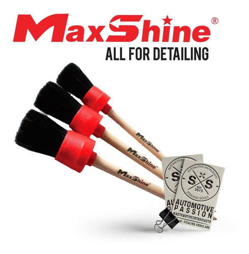 Max Shine | Kit / Combo | 3 Pincel | Interior / Detallado