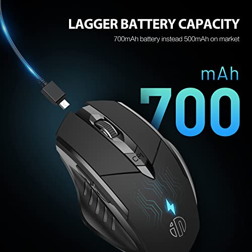 Ratón Inalámbrico Ergonómico Recargable 2.4g Con Receptor
