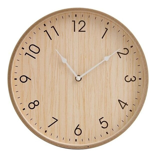 Reloj De Pared Moderno Minimalista Madera 30cm Analogico