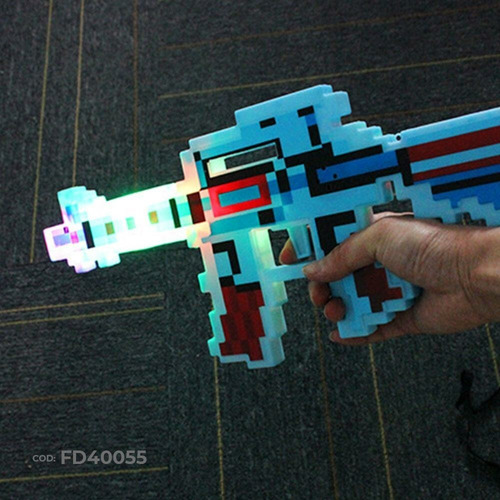 Imagen 1 de 2 de Escopeta Ametralladora Simil Minecraft Luz Sonido Mira Laser