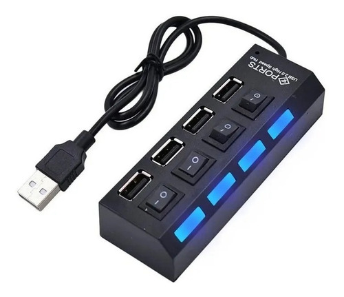 Hub Usb 2.0 Duplicador 4 Puertos Notebook Macbook