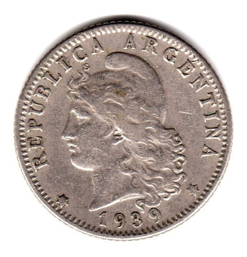 Moneda Argentina Niquel 20 Centavos 1939