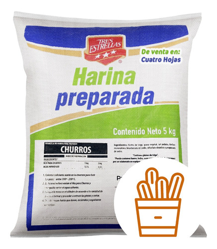 Harina Para Preparar Churros Tres Estrellas 5 Kg