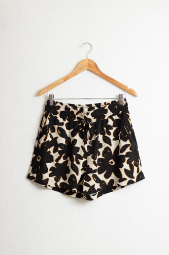 Short De Lino Con Spandex Estampado Manipura
