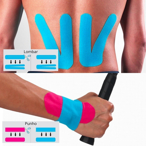 5x Fita Bandagem Elástica Adesiva Tape Dor Muscular Cor Sortida