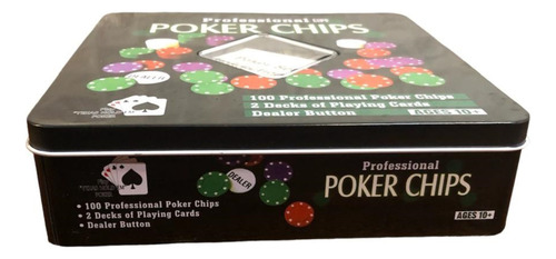 Poker Fichas Profesional Cartas Juego De Mesa Chips Naipes