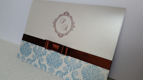 Imagem 3 de 5 de 40 Convites De Casamento Papel Metalizado Aspen