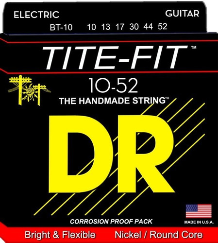 Cuerdas Guitarra Eléctric Bigheavy 10/52 Tite-fit Dr Bt-10 +