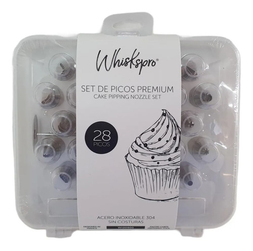 Imagen 2 de 2 de Set 28 Picos Reposteria Whiskspro Acero Inox 304 Ax