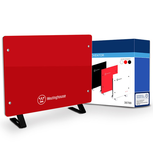 Imagen 2 de 3 de Vitroconvector 2000w Estufa Calefactor Electrico Wh-ch122conv-r Panel De Vidrio Templado 3 Potencias Westinghouse Colgante O De Piso Rojo