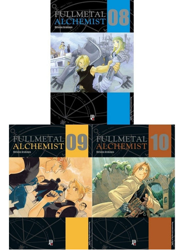 Full Metal Alchemist: Full Metal Alchemist, De Hiromu Arakawa. Série Full Metal Alchemist, Vol. 8,9,10. Editora Jbc, Capa Mole, Edição 1 Em Português, 2022