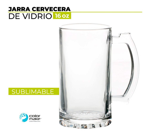 Jarra Cervecera De Vidrio 16 Oz, Para Sublimar