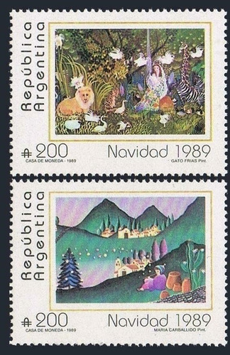 1989 Religión- Navidad- Pinturas - Argentina (sellos) Mint