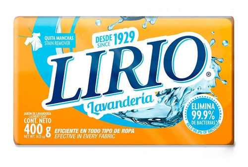 Jabón De Lavandería Lirio Amarillo 400g