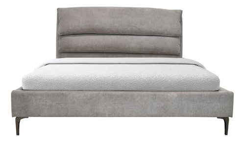 Cama Con Base Queen Size Lujosa Sofisticada Color Gris