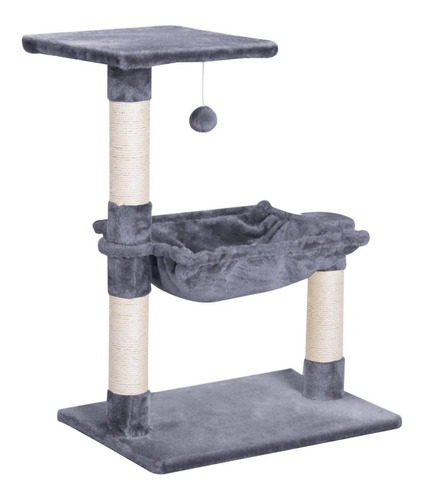 Rascador Casa De Gato Color Gris Ball Pct017