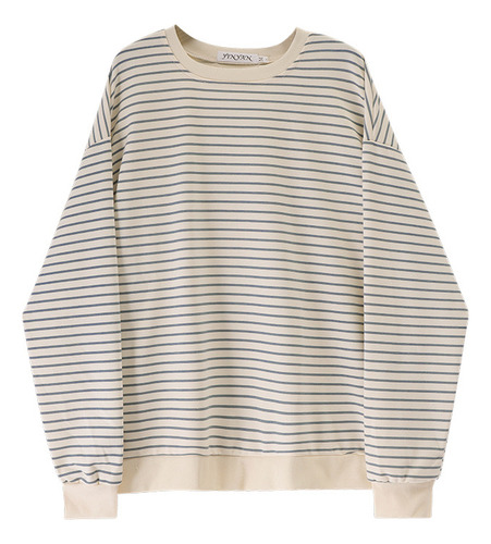 Sudadera Con Capucha Holgada De Manga Larga A Rayas