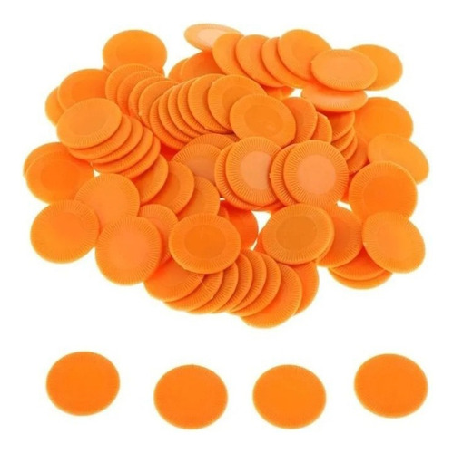 200 Fichas Didácticas Escolar De Plastico Negro Y Naranja