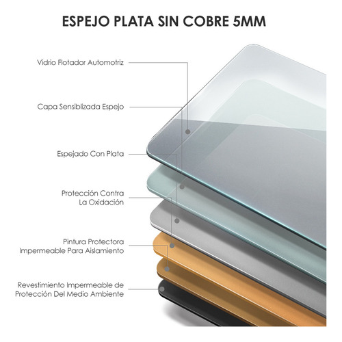 Espejo Con Luz Led Touch Anti Niebla Para Baños 100x80cm