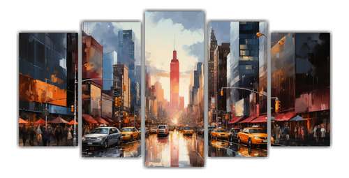 100x50cm Set 2 Lienzos Creativa Espacio Times Square Flores