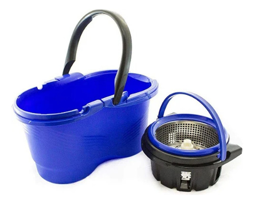 Balde Perfect Mop Pro Giratório 360° Limpeza Geral Esfregão Cor Azul