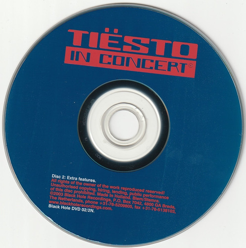 Tiësto - Tiësto In Concert ( 2 Dvd's 2003 Made In Holland ) (Usado)