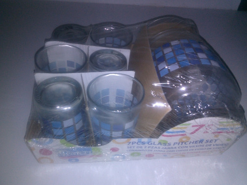 Juego De Vasos Y Jarra De Vidrio 1.6 Litro 6 Vasos
