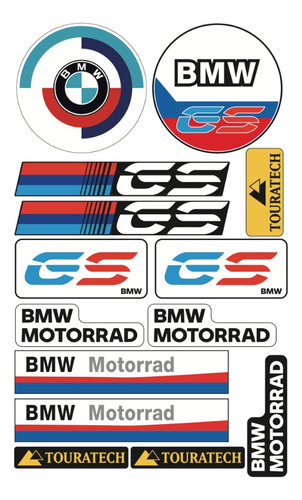 Set Stickers Reflejantes Bmw Personaliza Tu Moto Y Equipo 01